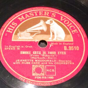 "Smoke gets in your eyes" - disco pizarra gramófono "Smoke gets in your eyes" - disco pizarra