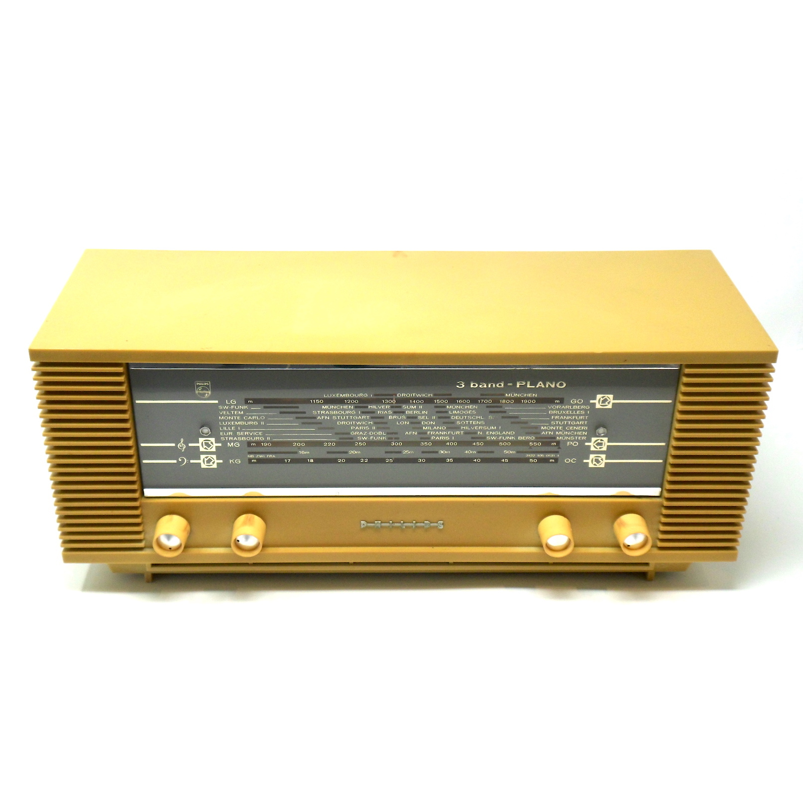 Radio Philips B3X40U del año 64. en color amarillo Modelo antiguo y