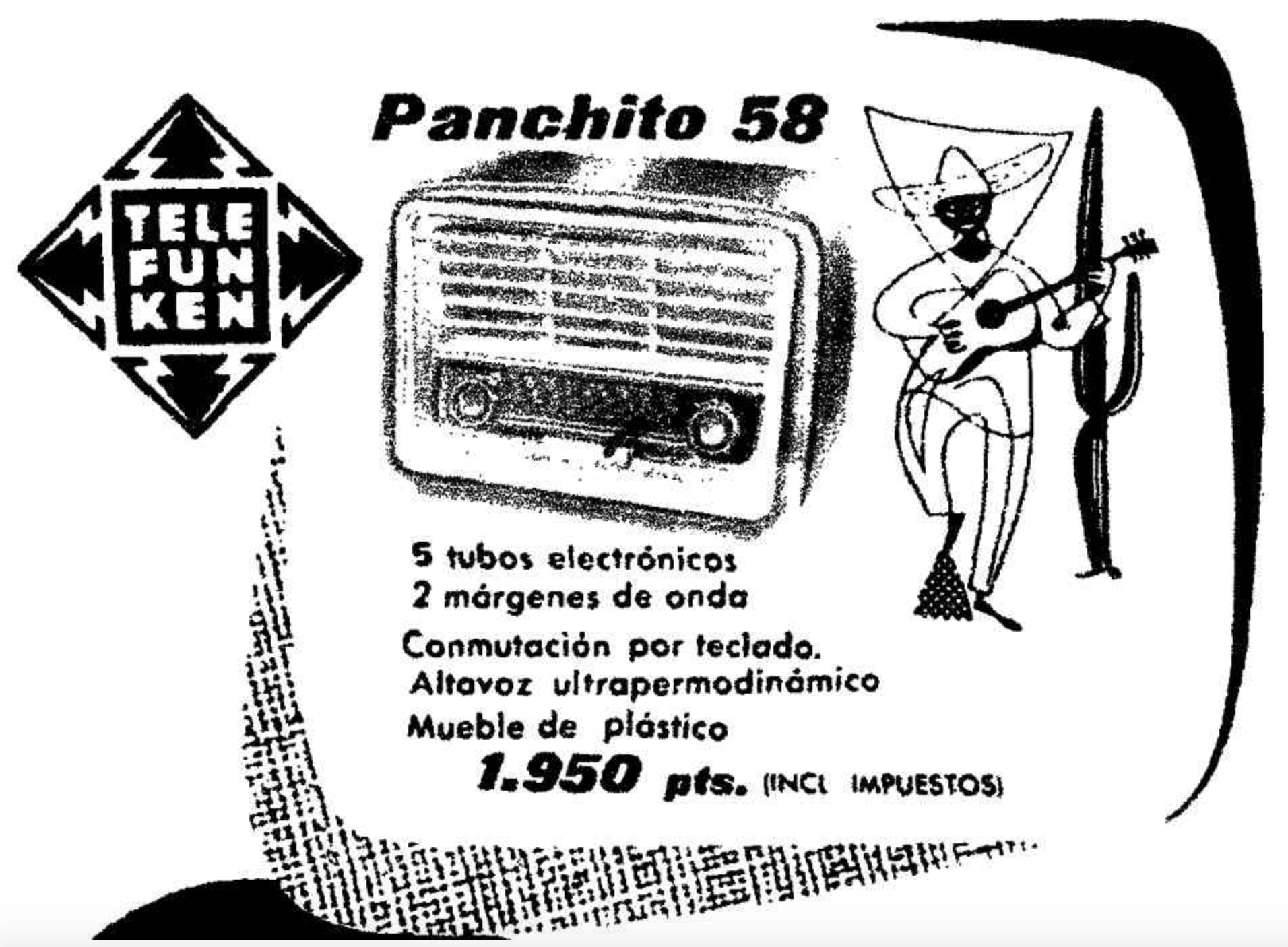 Radio Telefunken Panchito 58 - Anuncio