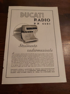 Publicidad Ducati radio rr 4401