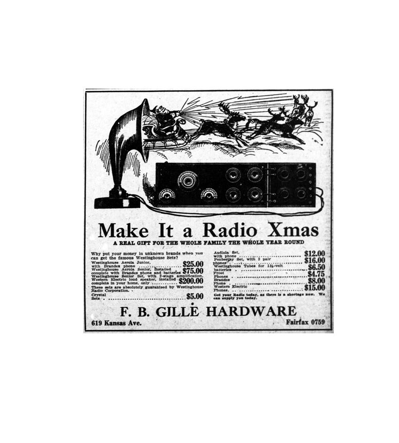 Anuncio Radio Westinghouse The Kansas City Kansan, December 3,1922