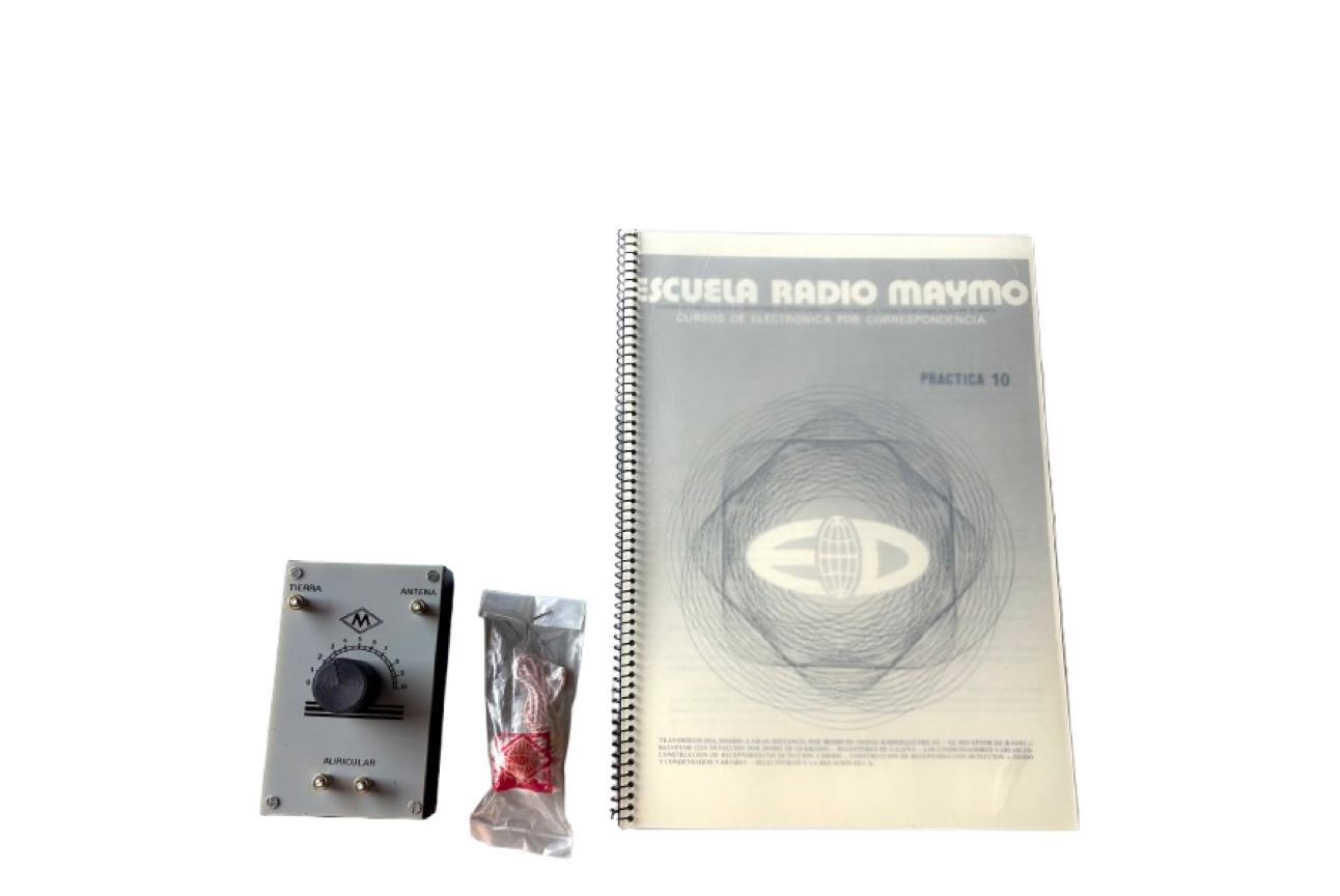 6- Radio Galena – Kit original del curso Maymo con cuaderno de prácticas.