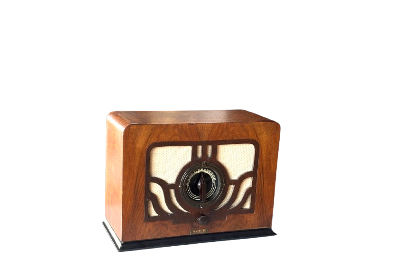 3 – Radio Spick 4 FT, años 30. Restaurada. Radio inusual de una marca enigmática.